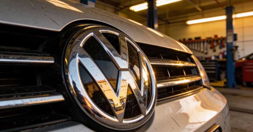 VW close up of badge